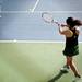 Huron No 1 doubles player Val Peng hits a ball while playing Pioneer on Tuesday, May 7. Daniel Brenner I AnnArbor.com